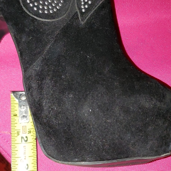 Embellushed Black Platform Booties - Picture 7 of 7